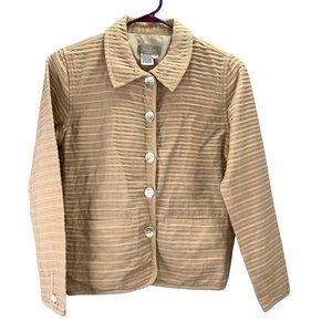 The Territory Ahead Blazer Jacket XS Ribbed Shell Button Tan Khaki 100% Cotton
